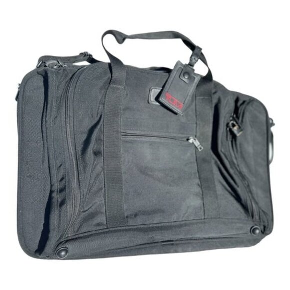 Tumi Messenger Bag Log Laptop Briefcase Style Nylon Crossbody Strap Made in USA - Picture 3 of 6